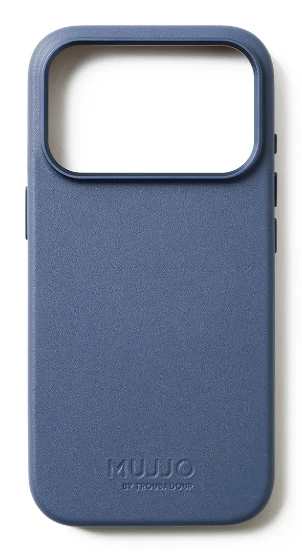 Mujjo Leather Case, iPhone 17 Pro -suojakuori, Monaco Blue