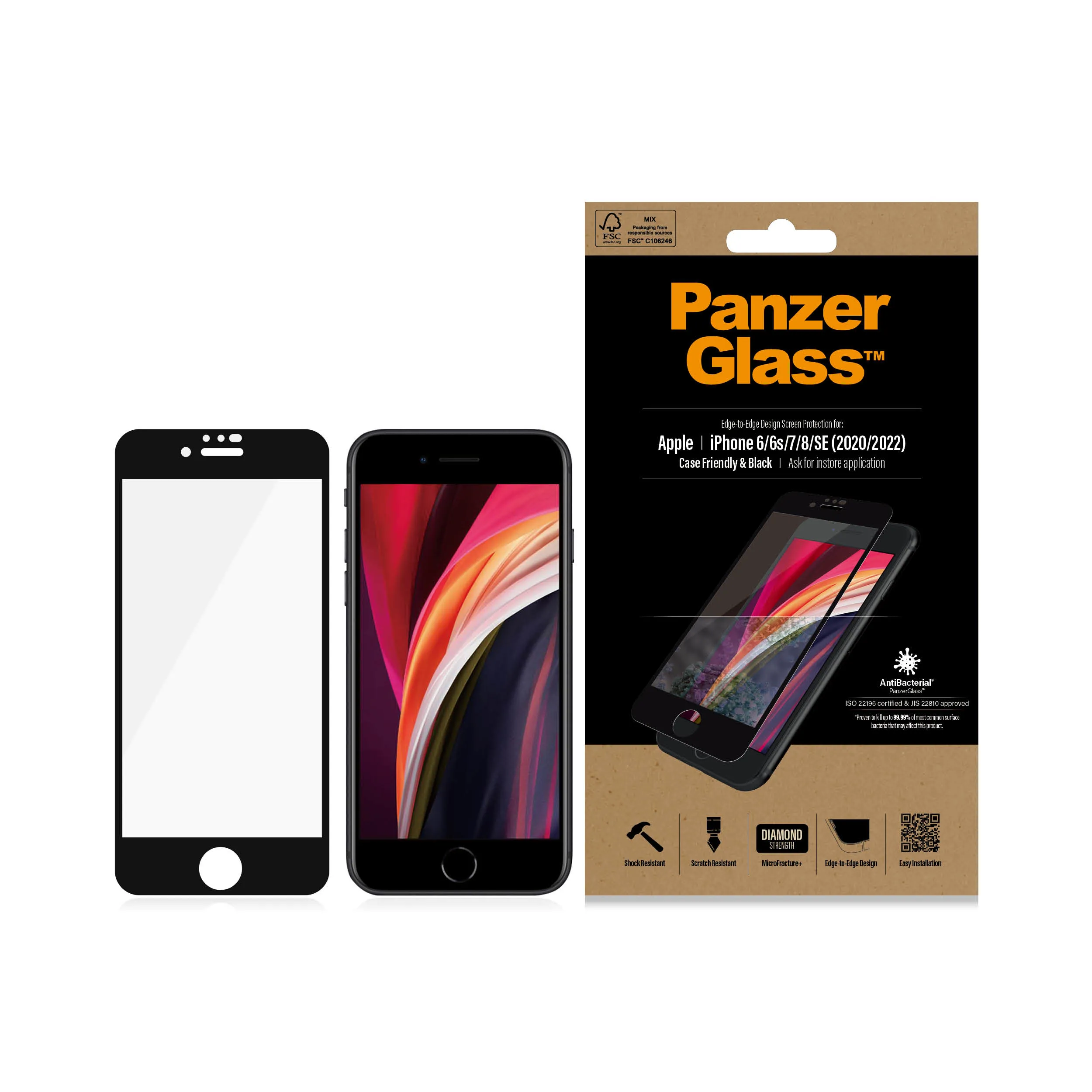 PanzerGlass Case Friendly, iPhone 6/7/8/SE -panssarilasi