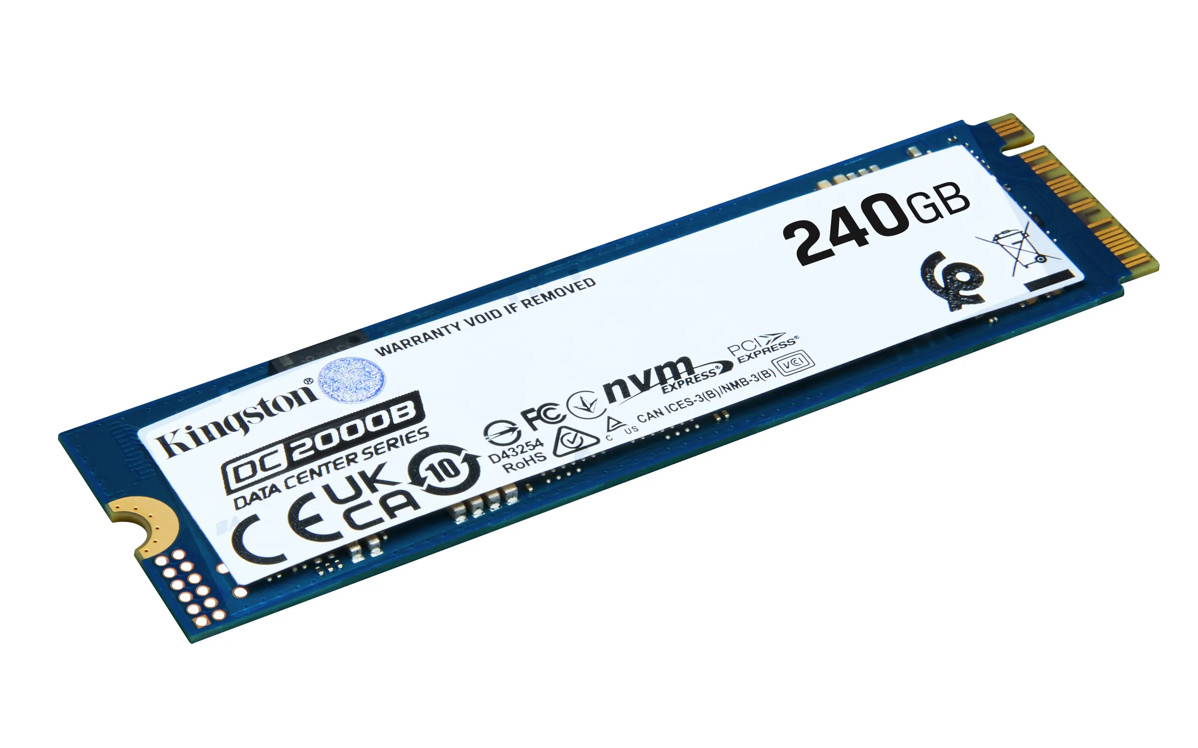 Kingston 240G DC2000B PCIe 4.0 M.2 2280 Enterprise SSD (Non-Heatsink) 240GB, PCIe 4.0, M.2 - SSD