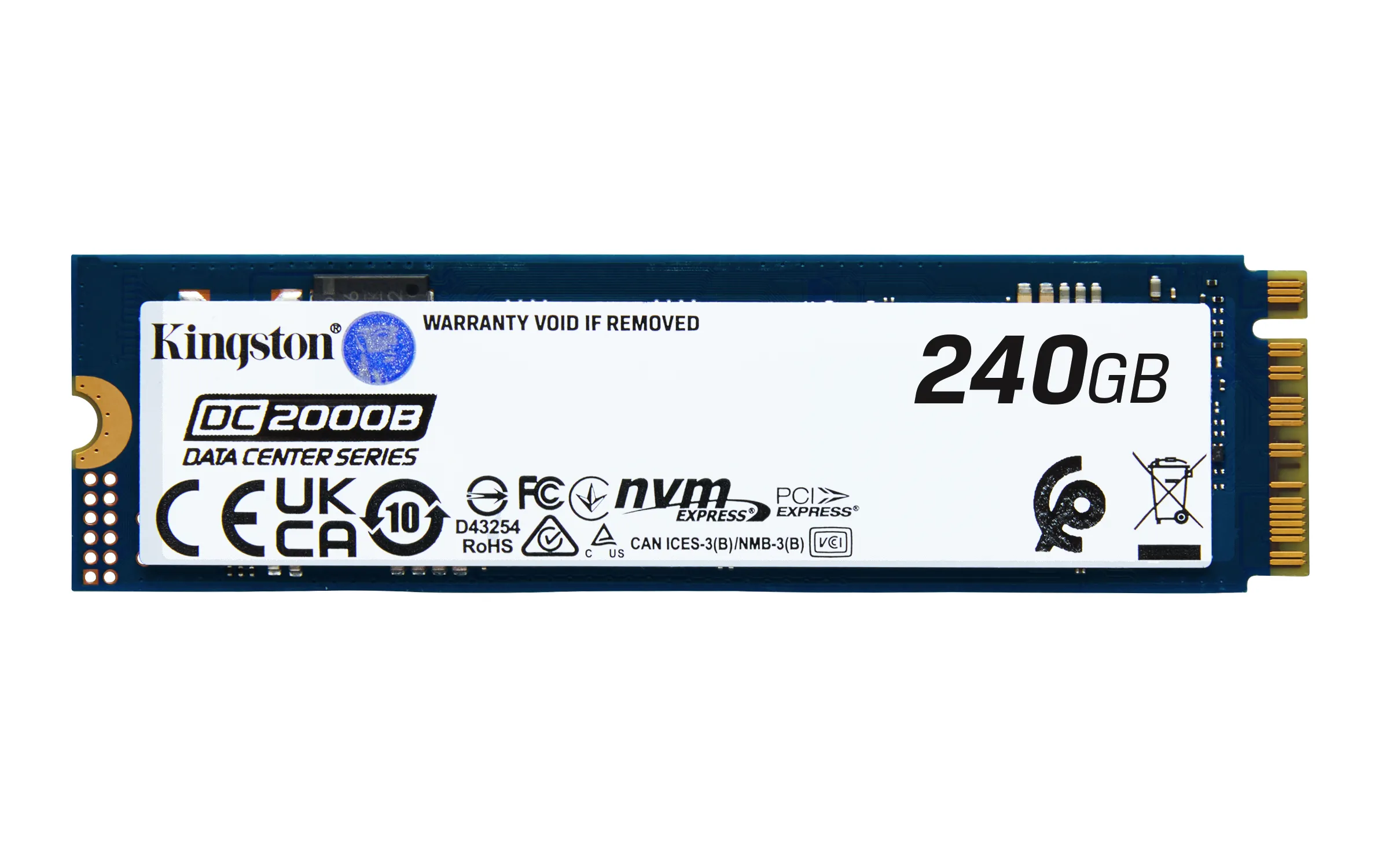Kingston 240G DC2000B PCIe 4.0 M.2 2280 Enterprise SSD (Non-Heatsink) 240GB, PCIe 4.0, M.2 - SSD