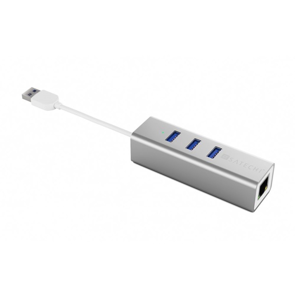 Satechi USB 3.0 hubi - 3 porttia + Nettiyhteys (RJ45)