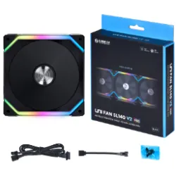 Lian Li UNI FAN SL V2 140, RGB, PWM, 140mm -kotelotuuletin, musta