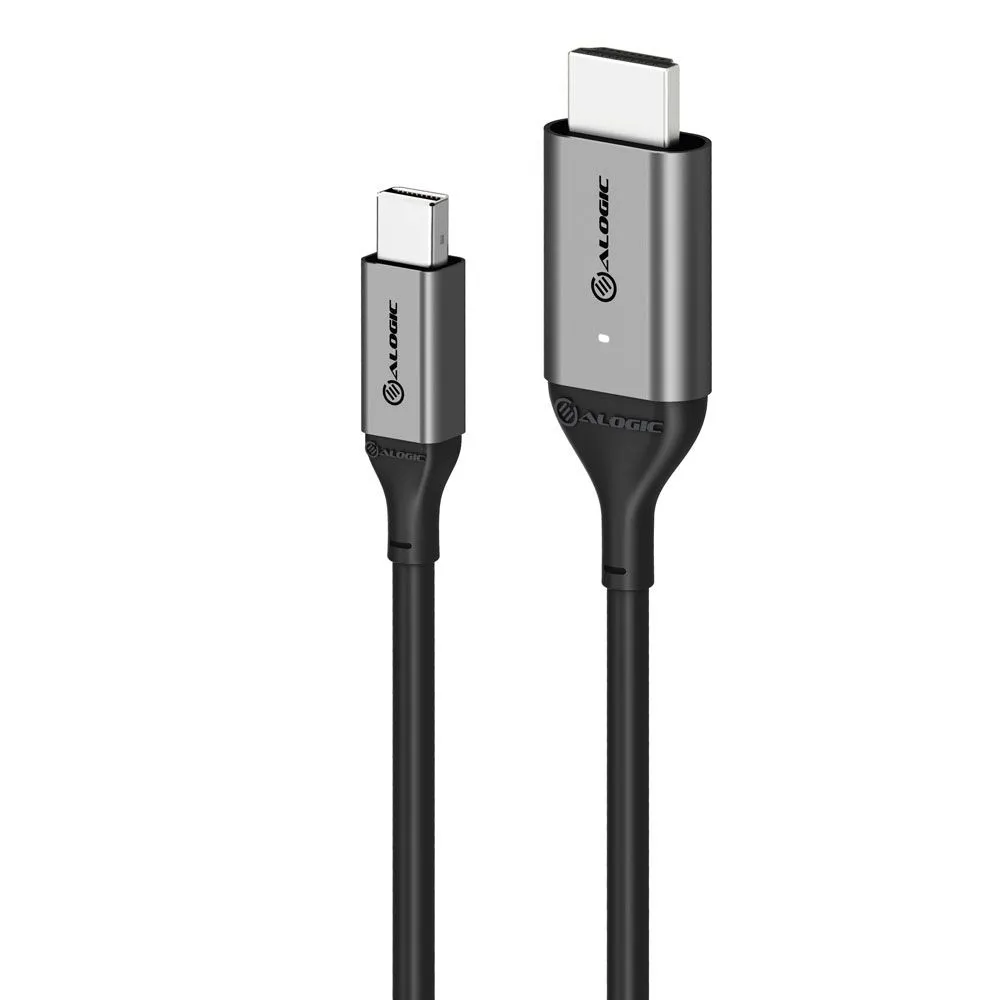 Alogic  mini DisplayPort – HDMI 1.4 -kaapeli, 2 m, Musta/Hopea