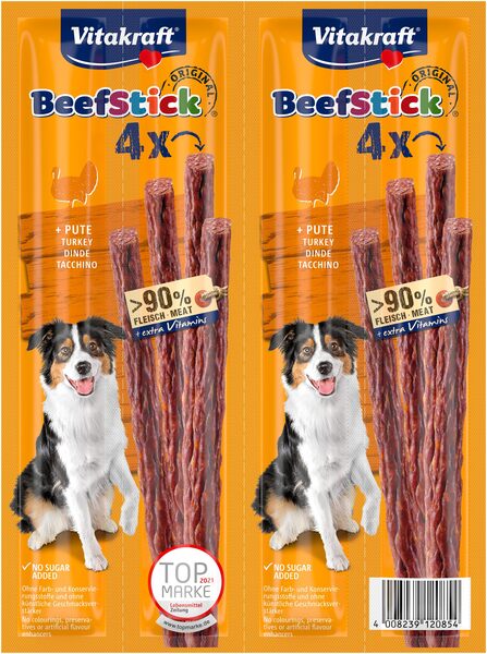 Vitakraft Beef Stick Turkey, Koiran herkkupala, Adult, 4 x 12 g