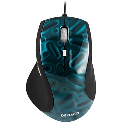 DELTACO optinen hiiri, 5 n&auml;pp&auml;int&auml;+scroll, USB+PS2, "Saphire blue"-3D