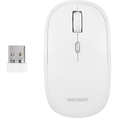 DELTACO langaton optinen minihiiri nano-vast 1600 DPI, USB valk