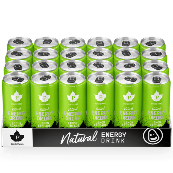Puhdistamo Natural Energy Drink Strong Lemon Limeade - 330 ml 24-pack