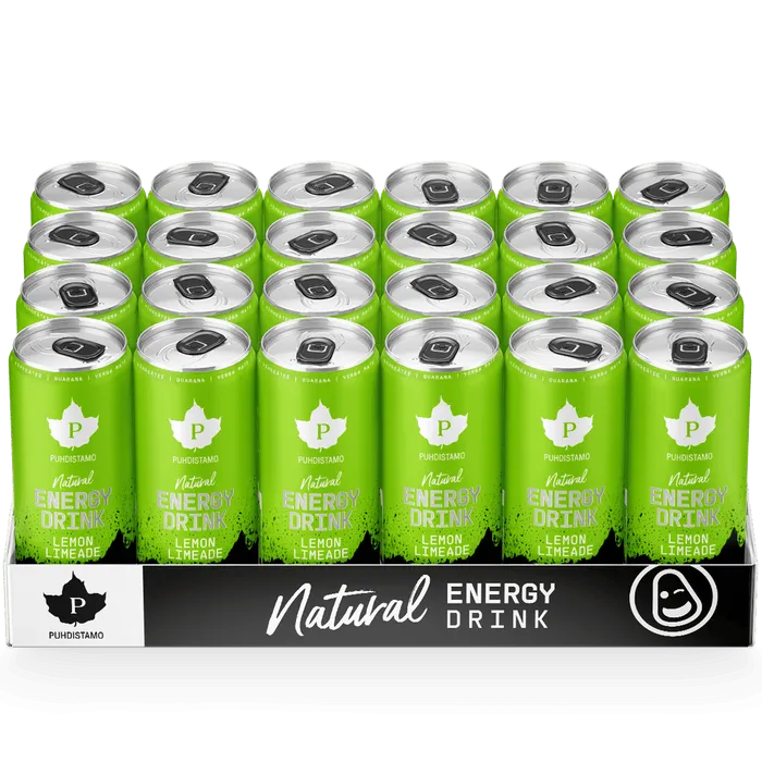 Puhdistamo Natural Energy Drink Strong Lemon Limeade - 330 ml 24-pack