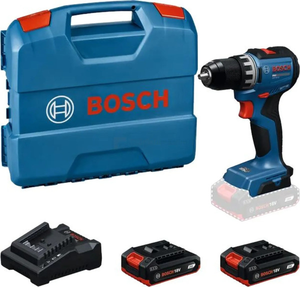 Bosch GSR 18V-52 hiiliharjaton akkuporakone/-ruuvinv&auml;&auml;nnin 18V 2x 2,0 Ah + laturi + L-Case