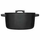 Fiskars Folken Enamel-coated Recycled Cast Iron Casserole with Lid, 4 L, 228 mm, Black