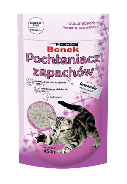Certech Super Benek Lavender Odour Absorber Cat Litter, Scented, 450g