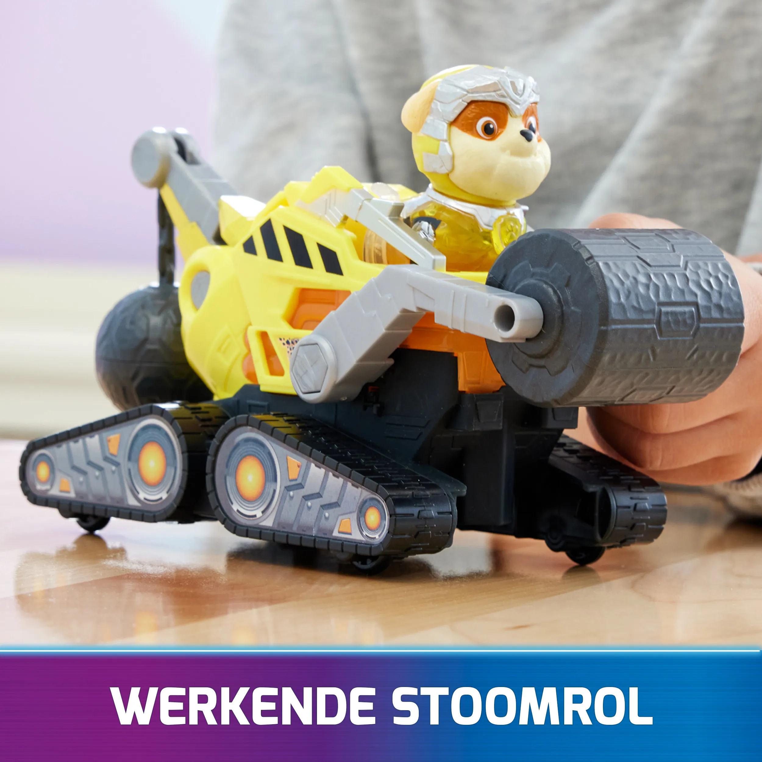 Spin Master Paw Patrol Mighty movie - basic vehicle from Rubble with puppy figure, toy vehicle