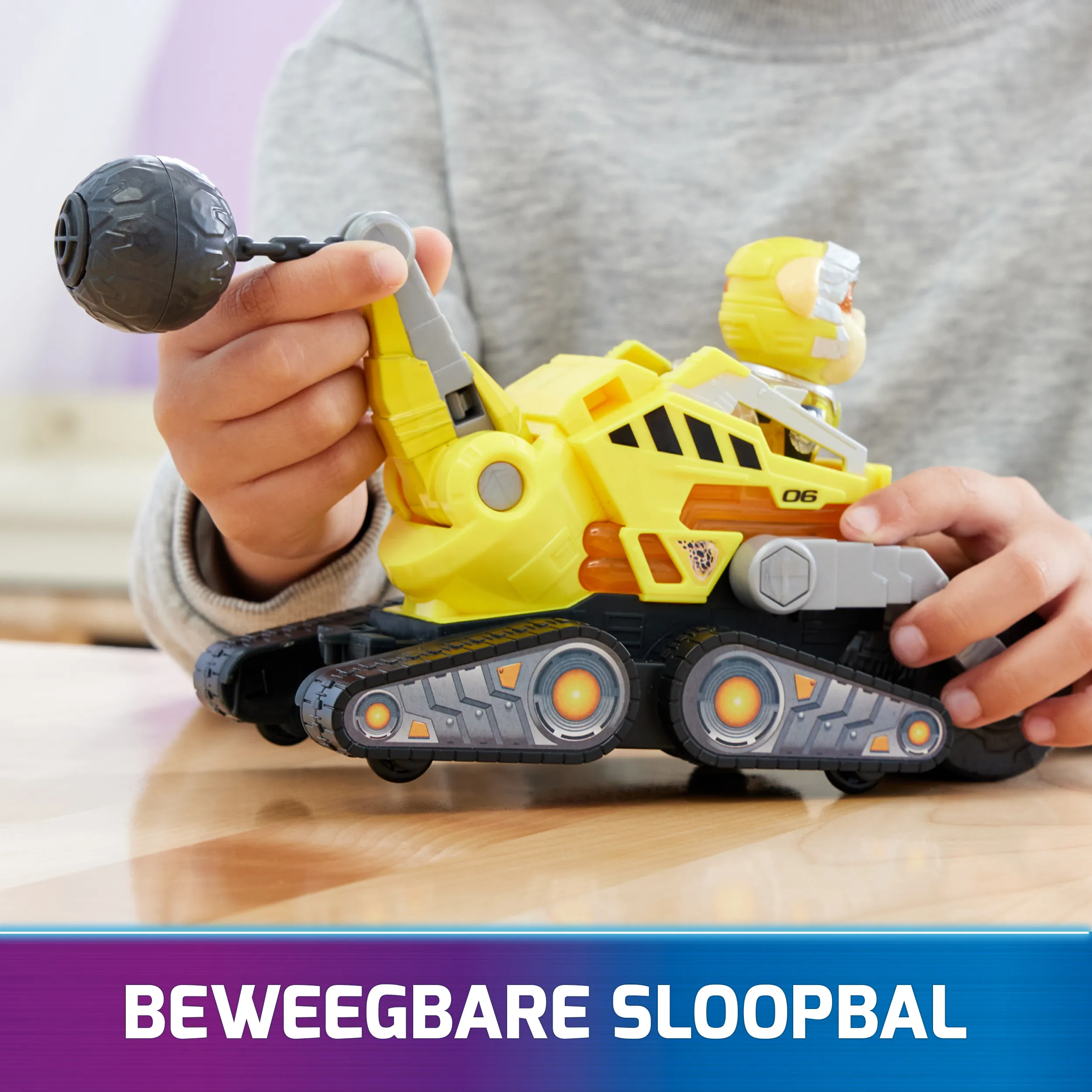 Spin Master Paw Patrol Mighty movie - basic vehicle from Rubble with puppy figure, toy vehicle