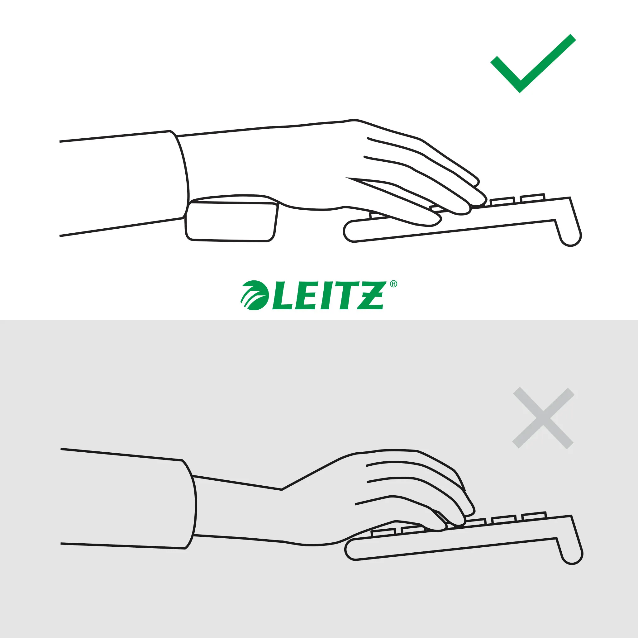Leitz L:Ergo - wrist rest, dark grey, 22x437x72mm