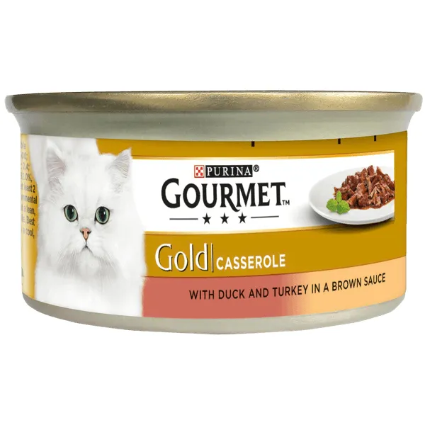 Purina Gourmet Gold Casserole Duck and Turkey, Kissan m&auml;rk&auml;ruoka, Adult, 85 g