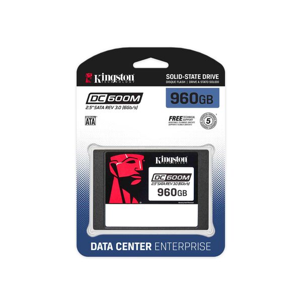 Kingston DC600M 960 Gt 2,5" SATA III -SSD-levy, musta