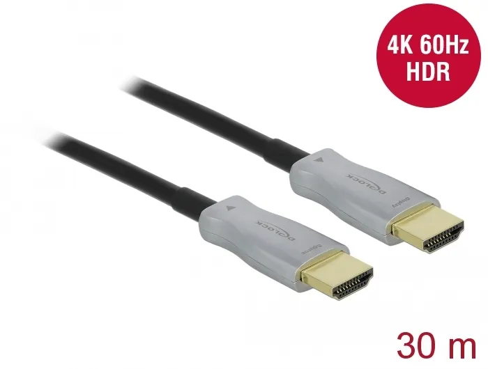 De-Lock  HDMI – HDMI 2.0 - cable, 30 m, Black