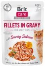 Brit Care Fillets in Gravy with Savory Salmon, Wet food for cats, Adult, Urinary, 85g