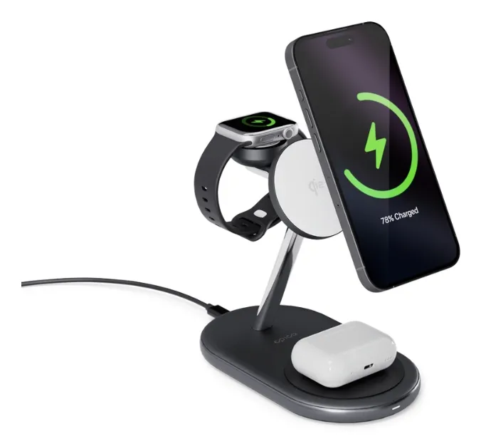 Epico UltraBase EX60 Qi2 3in1 Mag+ Wireless Charging Stand - black