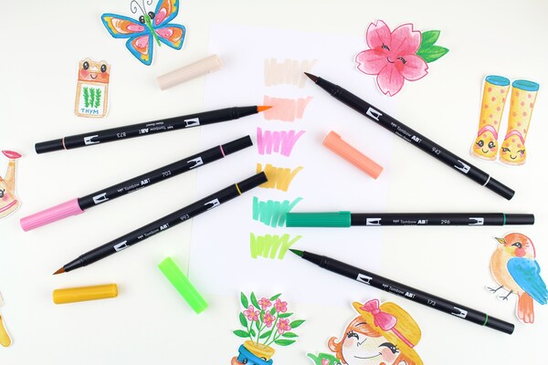 TOMBOW ABT Dual Brush Garden, 6 kpl -kaksoissivellinkyn&auml;
