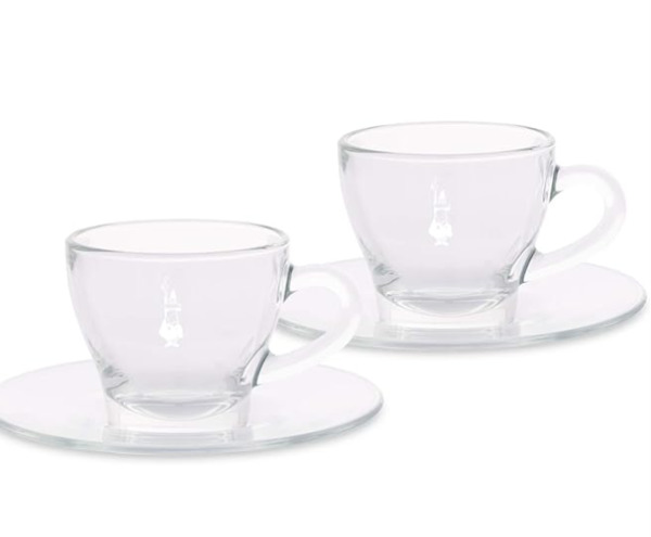 Bialetti Moka-Tassen Espressokoppar Glas 75 ml 2-pack Transparent