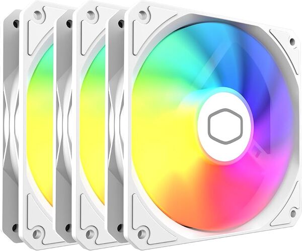 Cooler Master MasterFan MF120 Lite ARGB White Edition Case Fan, 120 mm, 3-pack