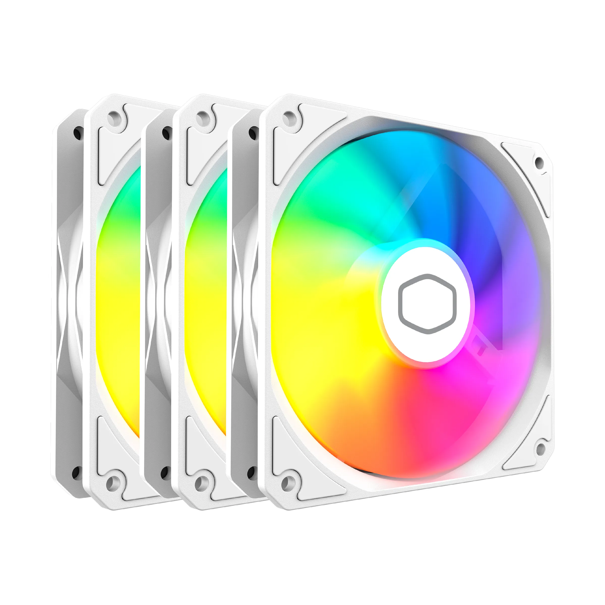 Cooler Master MasterFan MF120 Lite ARGB White Edition Case Fan, 120 mm, 3-pack