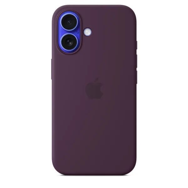 Apple iPhone 16, MagSafe - silicone case, Plum