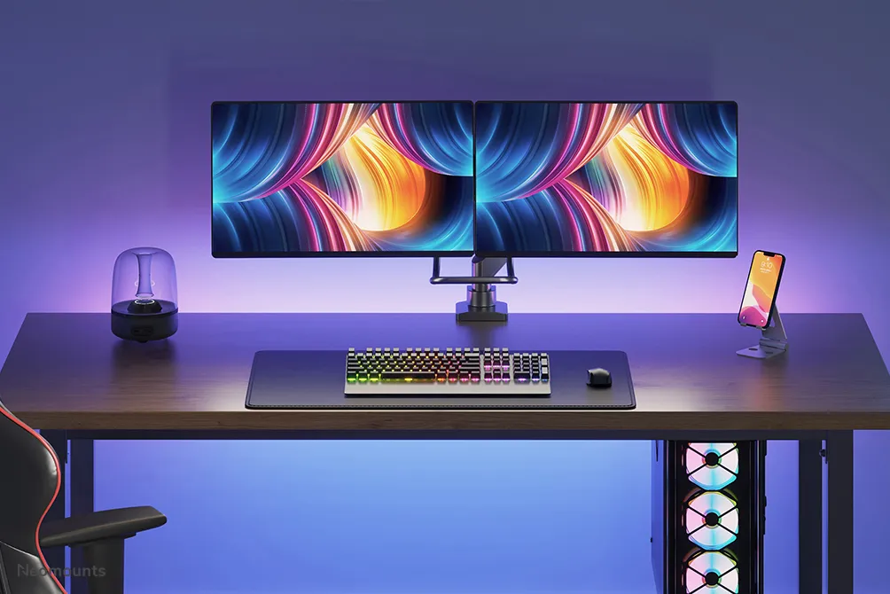 NEWSTAR NM-D775DXBLACK 32inch Desk Mount Black clamp/grommet