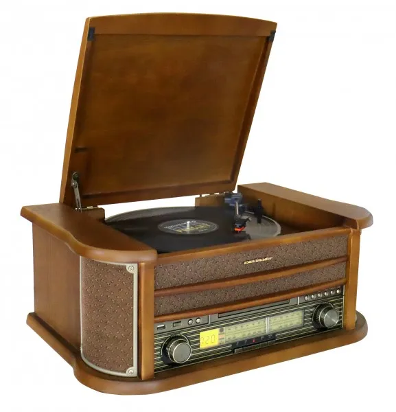 Soundmaster Music system Vinyl CD Radio Bluetooth Retro design NR560 Wood