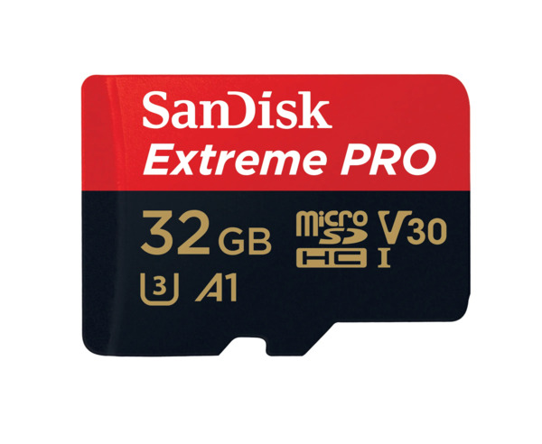 SanDisk Extreme PRO 32 GB MicroSDXC UHS-I U3 V30 A2 kort + SD-adapter
