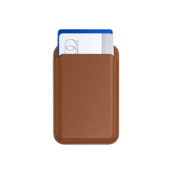 Satechi Vegan-Leather Magnetic Wallet Stand -lompakko, Ruskea