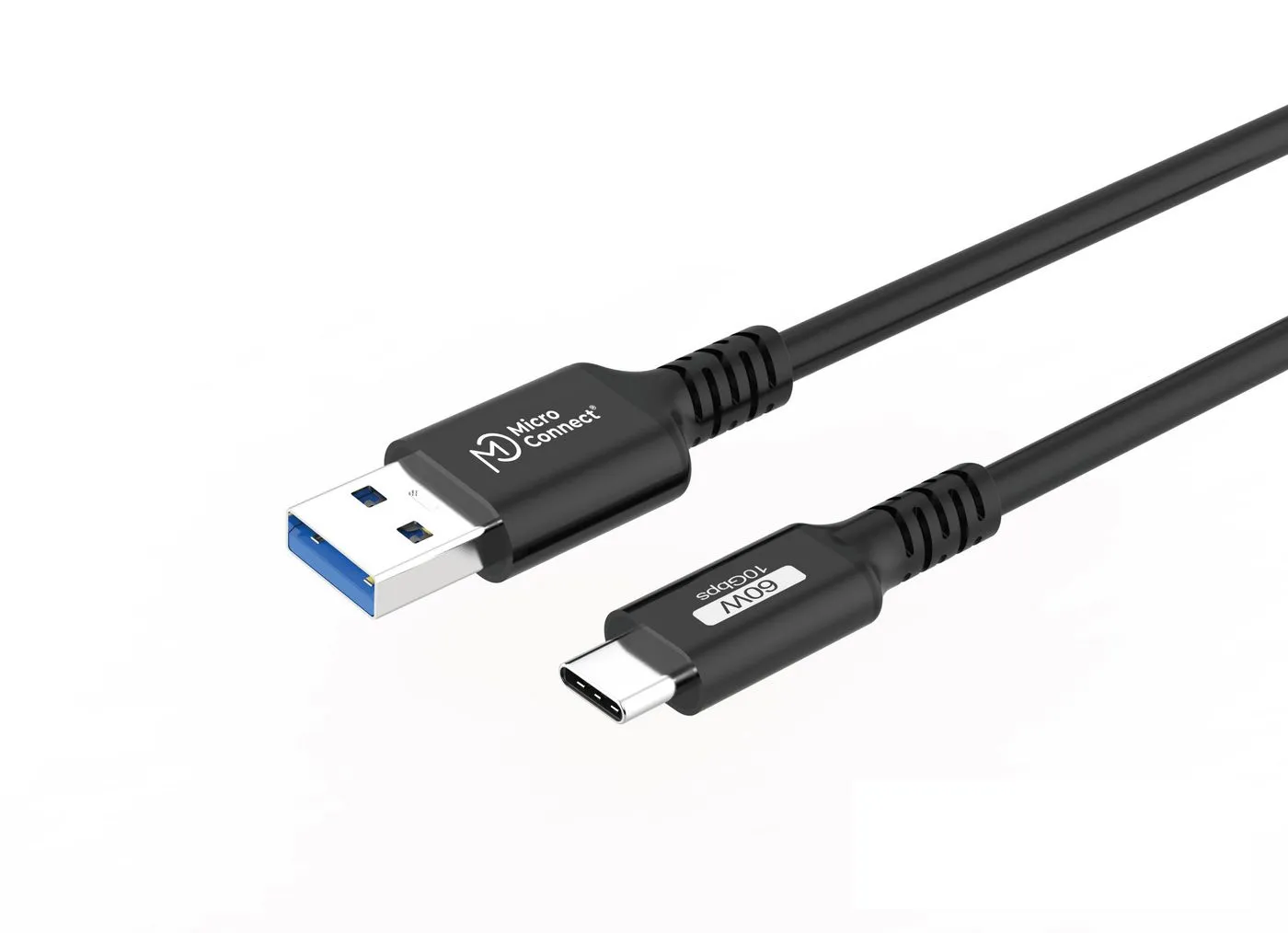 MicroConnect Premium USB-C &ndash; USB-A -kaapeli, 0,15 m, musta