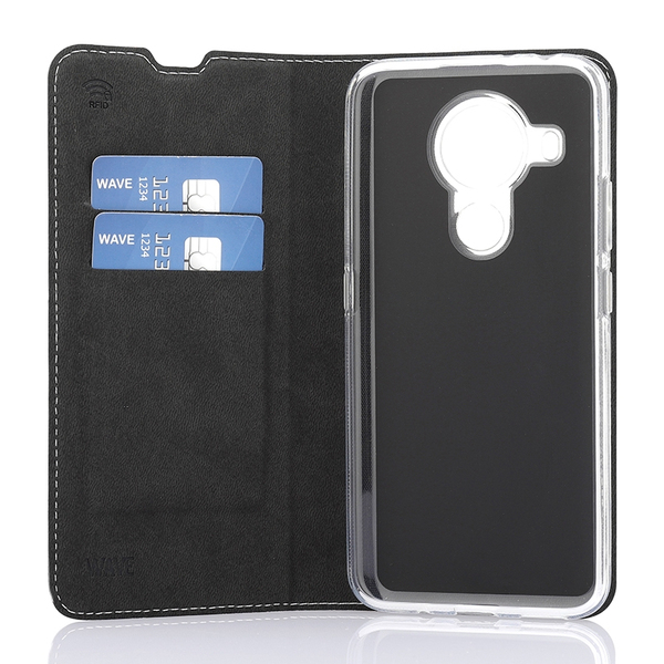 Wave Book Case, Nokia 5.4 - case, Rose gold