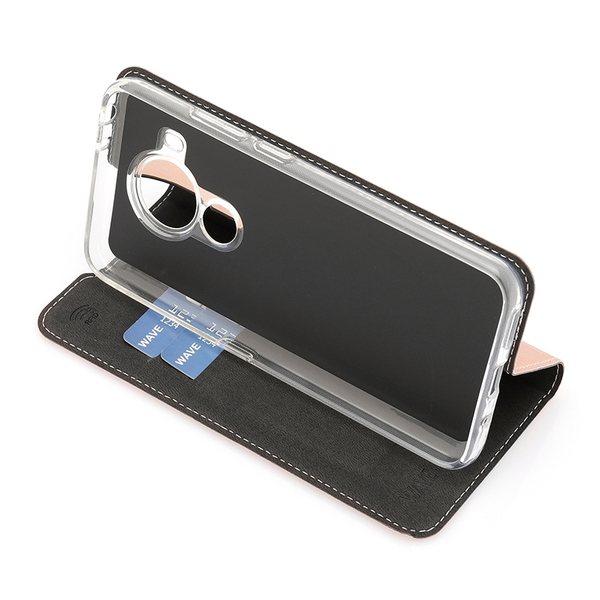 Wave Book Case, Nokia 5.4 - case, Rose gold