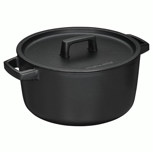 Fiskars Folken Enamel-coated Recycled Cast Iron Casserole with Lid, 4 L, 228 mm, Black