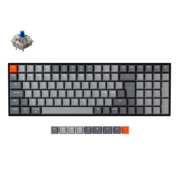 (Bargains) Keychron K4 RGB Aluminium - wireless gaming keyboard, Gateron Blue, Black