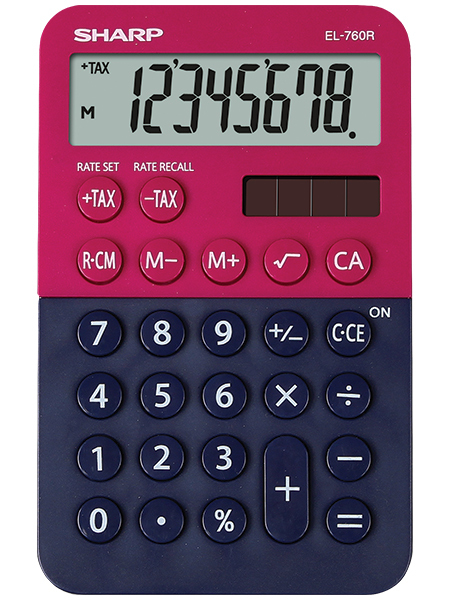Desk Calculator SHARP EL-760R dark blue-red