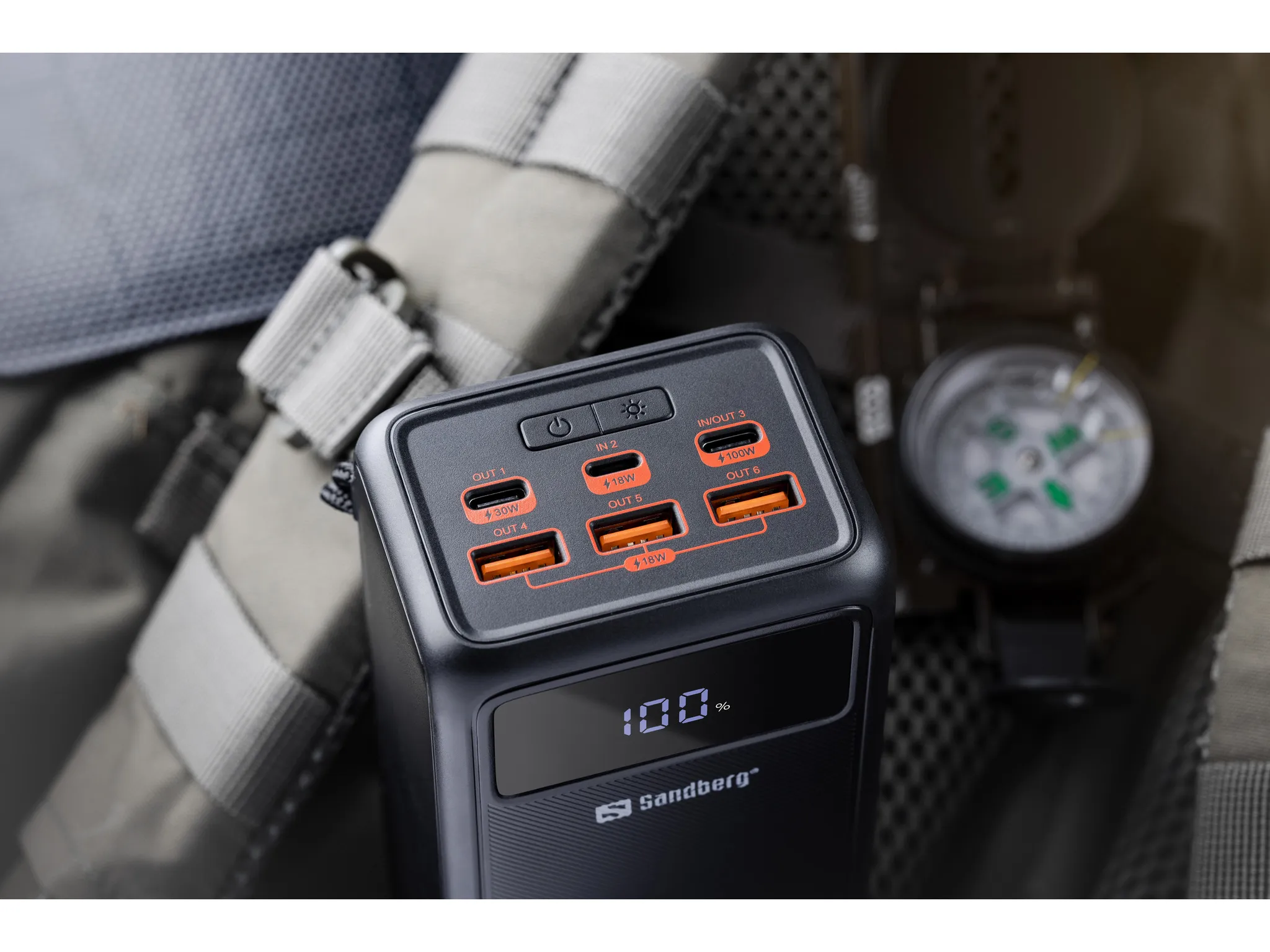 Sandberg USB-C PD 130W 50000mAh, 130W -varavirtal&auml;hde, Musta
