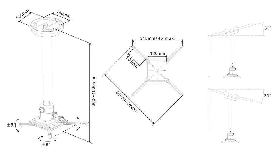 MB PROJECTOR CEILING MOUNT 600-1000