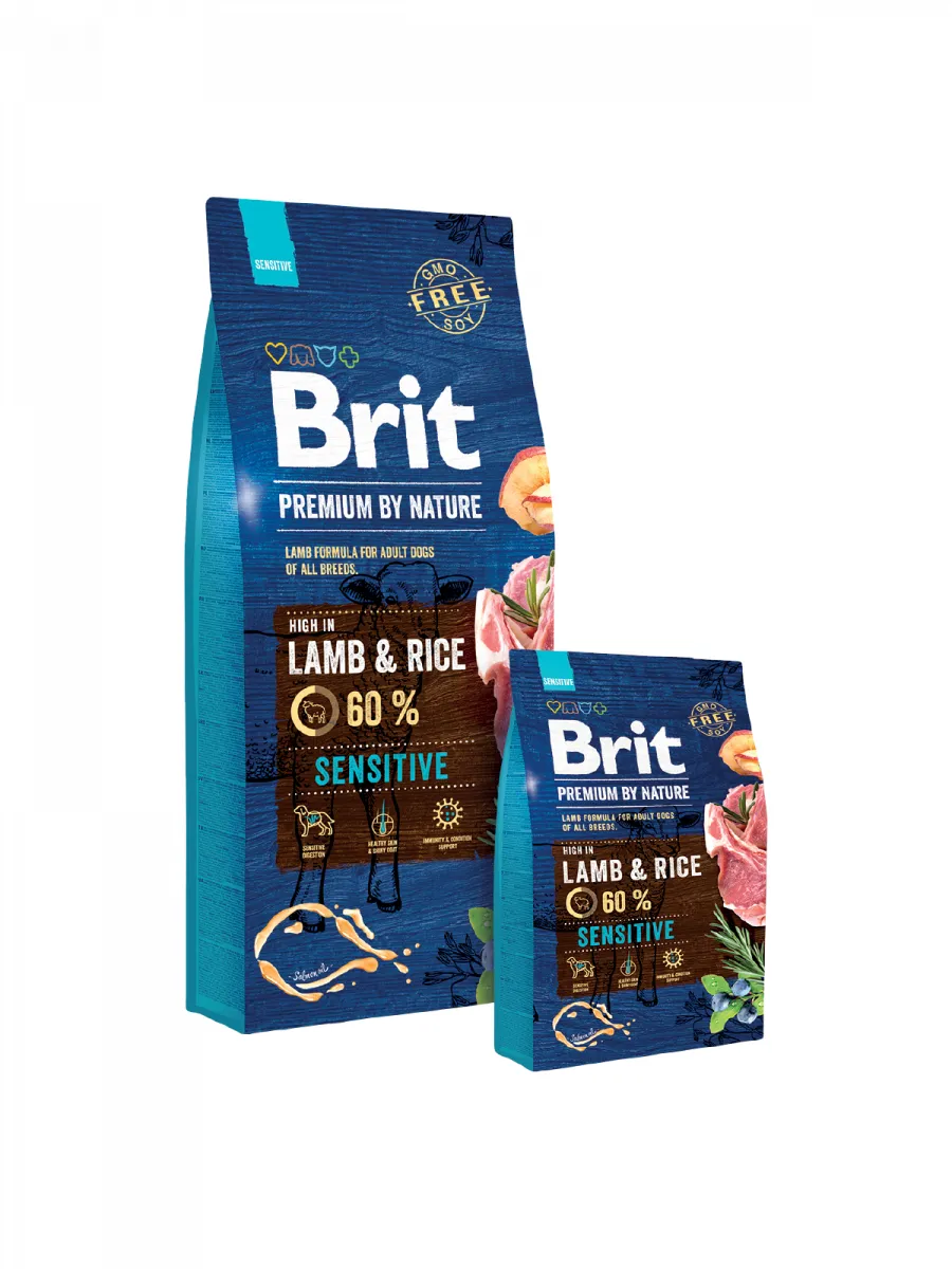 Brit Premium by Nature Sensitive Lamb with rice, Koiran kuivaruoka, Adult, 15 kg