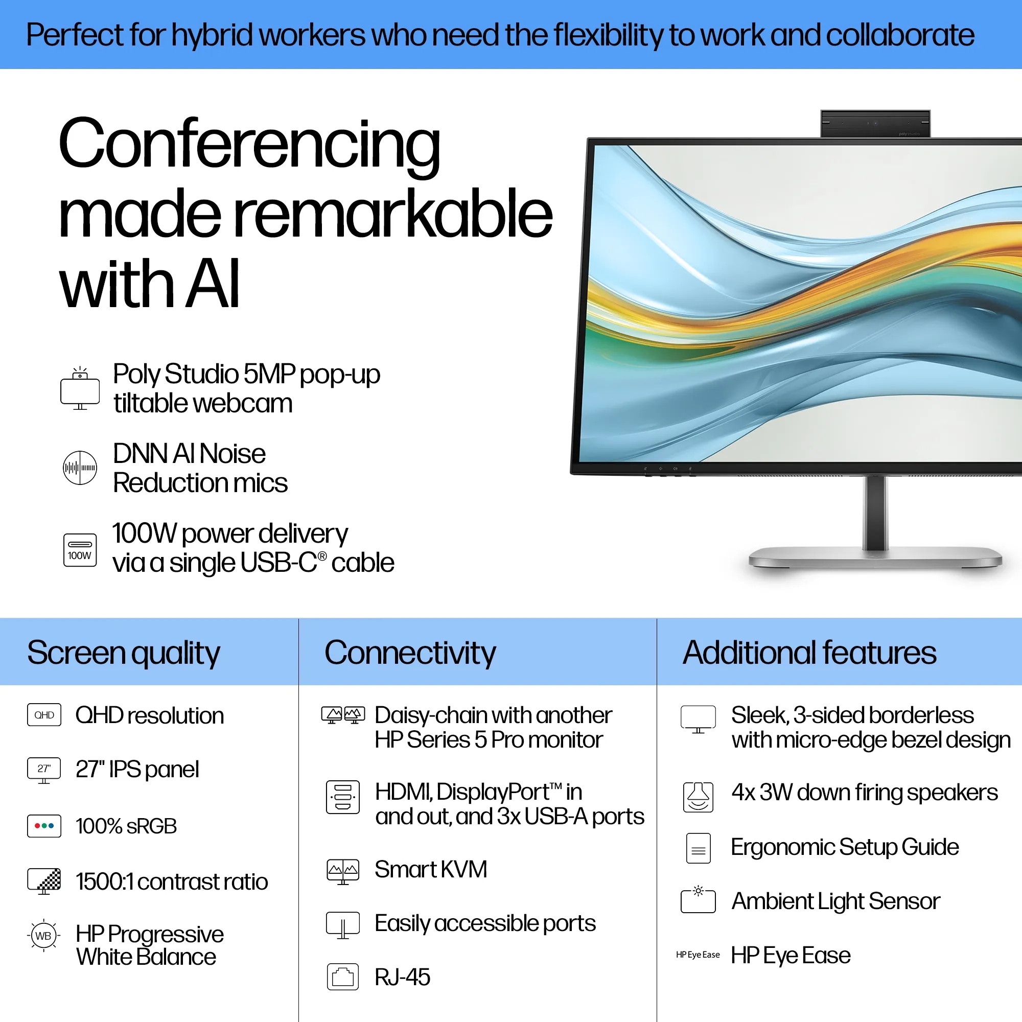HP S5 Pro 527pm QHD Conf MNTR USB-C