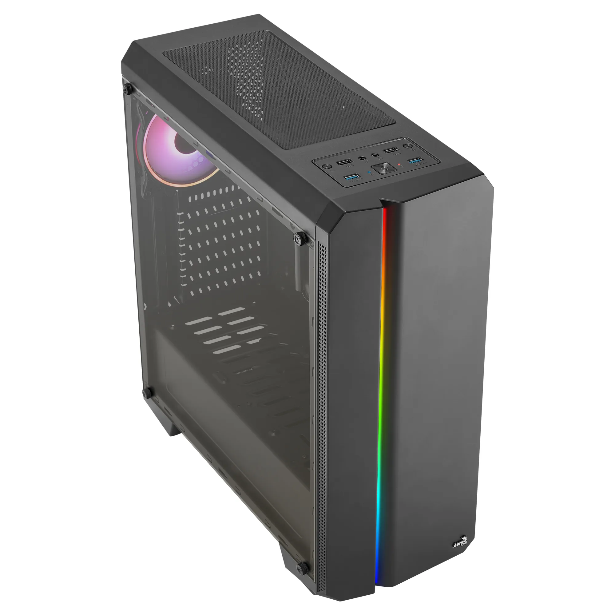 Genesisv2Bk Pc Atx Case Front Panel Led Argb Fan Argb 12Cm