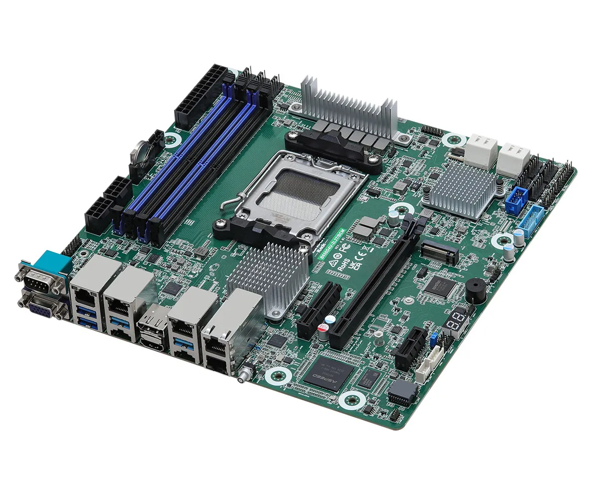 ASRock Rack B650D4U-2L2T/BCM Dual 10GbE AM5 mATX moderkort ASRock Rack B650D4U-2L2T/BCM Dual 10GbE AM5 mATX moderkort