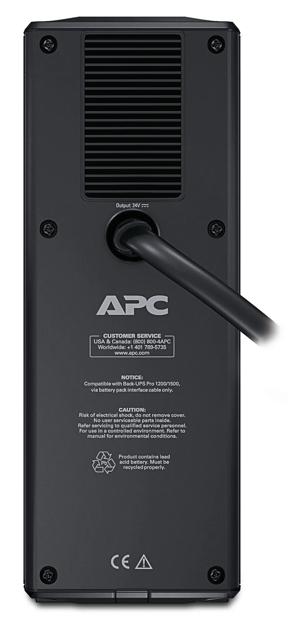 APC Back-UPS Pro External Battery Pack APC BackUPS Pro 1500 VA malliin ( BR 1500GI ) 12 VDC, paino 13,4 kg.