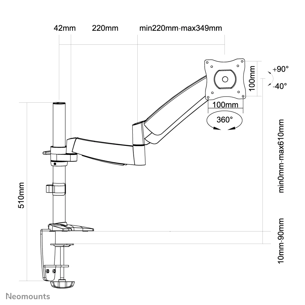 NEWSTAR Flatscreen Desk Mount clamp