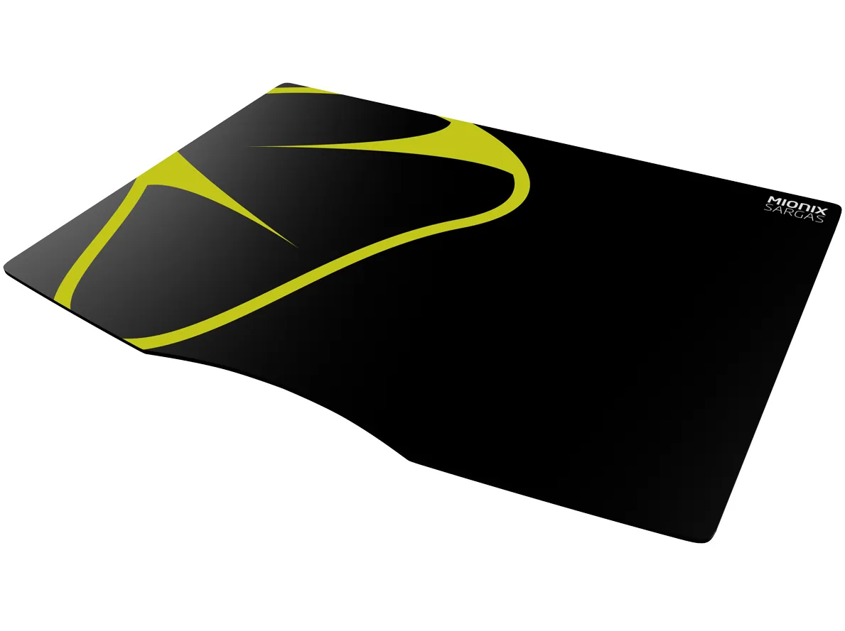Mionix Sargas Microfiber M - gamingmusmatta, 370x260 mm, Svart/Gul