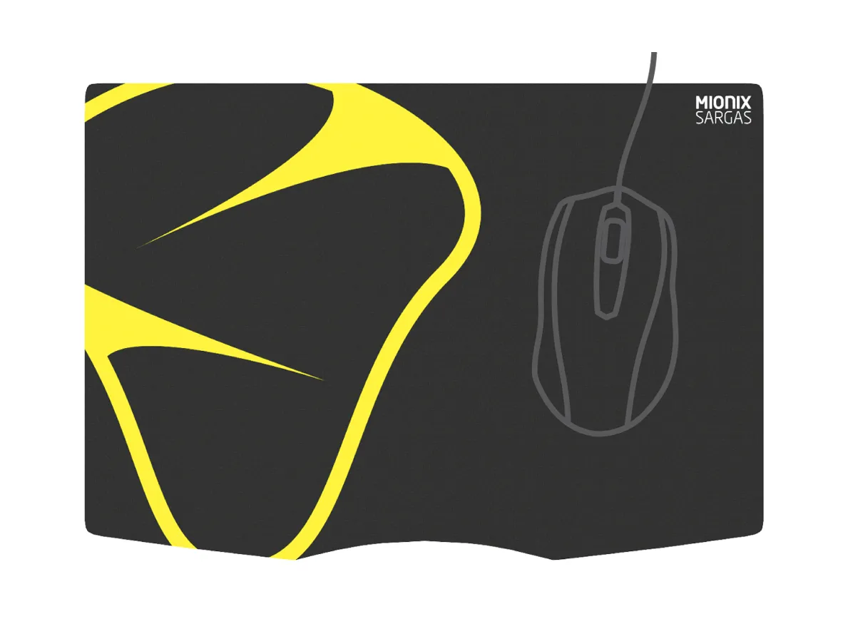 Mionix Sargas Microfiber M - gamingmusmatta, 370x260 mm, Svart/Gul