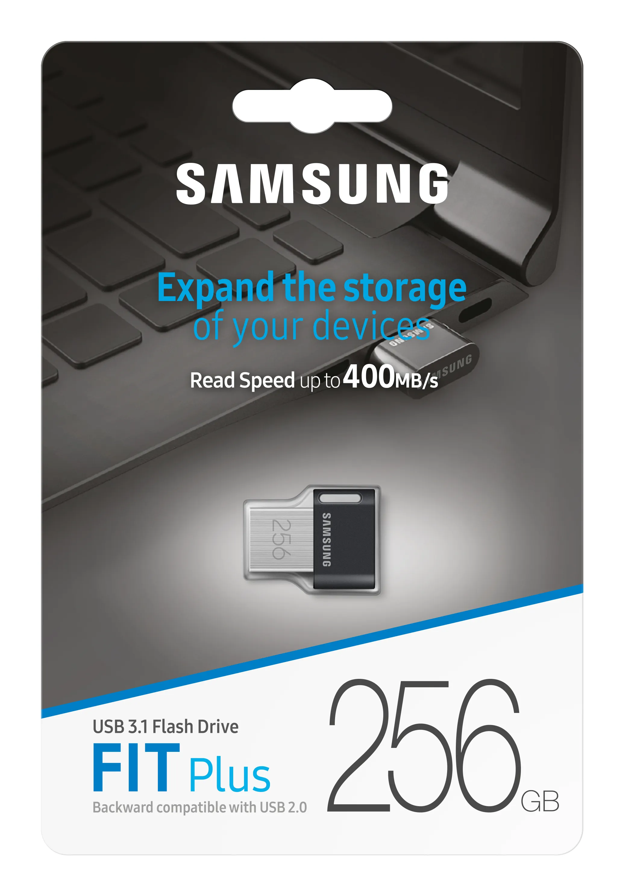 Samsung FIT Plus USB 3.2 Gen 1 256 Gt -muistitikku, harmaa