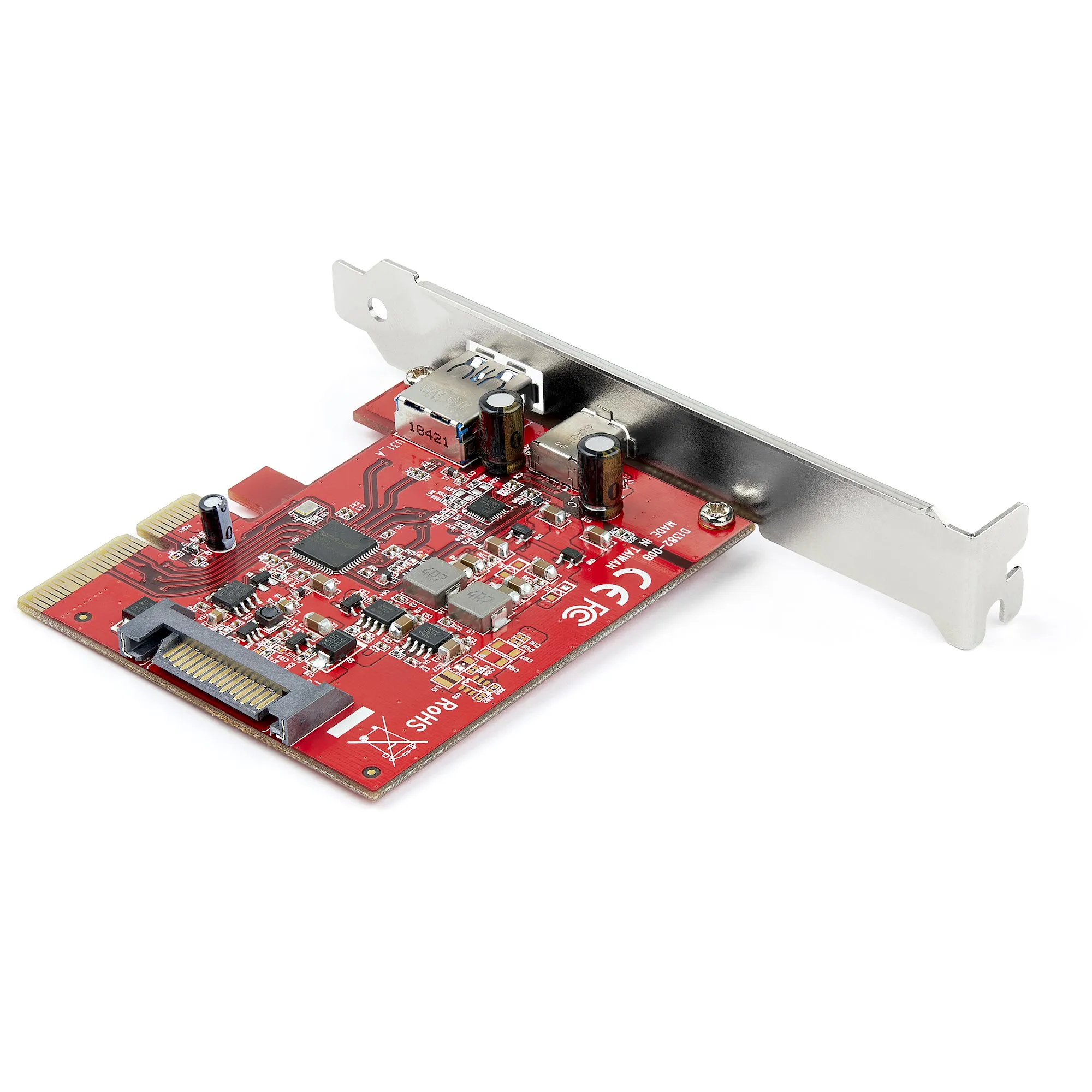 STARTECH.COM 2-Port 10Gbps USB-A & USB-C PCIe Card - USB 3.1 Gen 2 PCI Express Type C/A Host Controller Card Adapter
